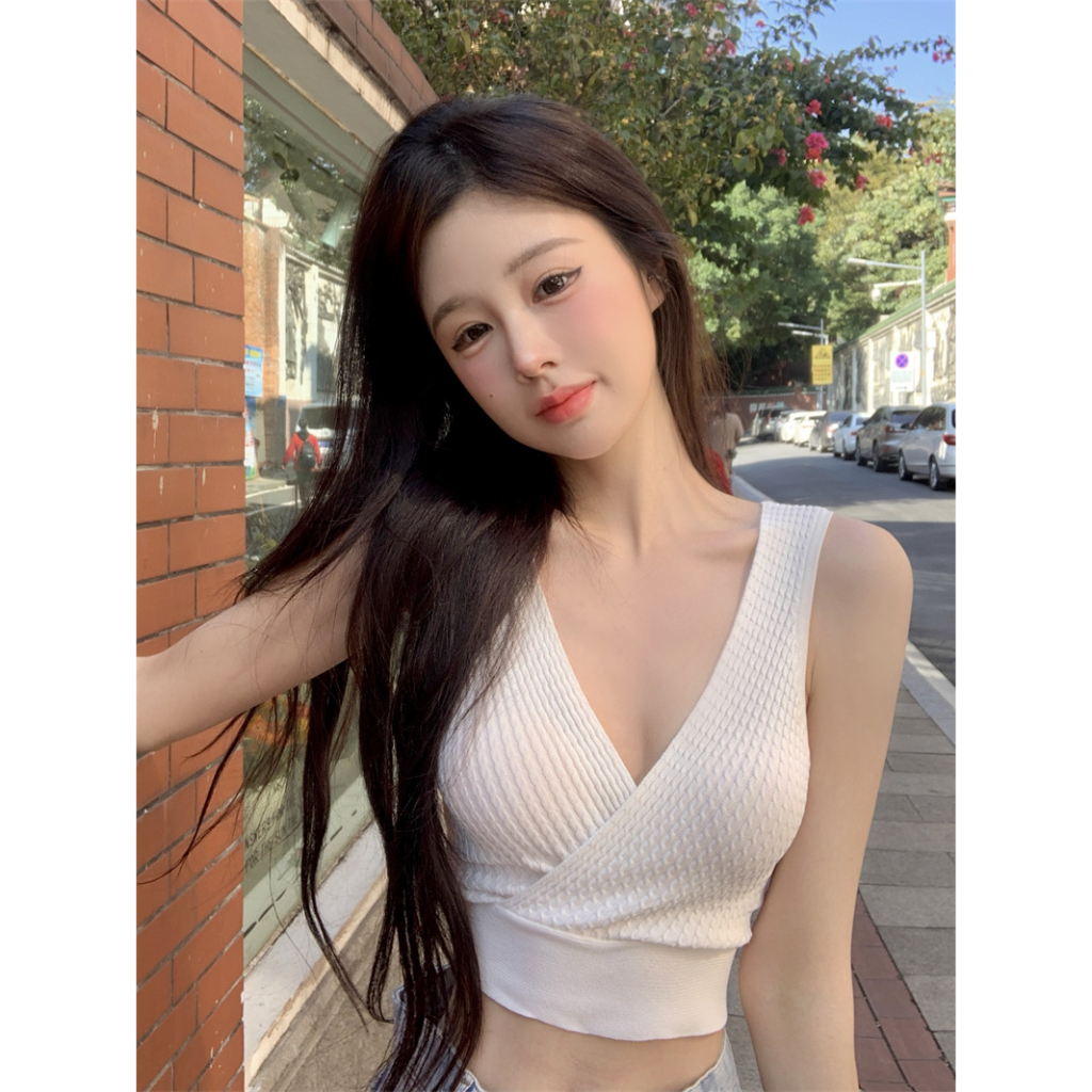 Vòng eoÁo Hai Dây Cổ Chữ V Lưng Cao Quyến Rũ Thời Trang Cho Nữ