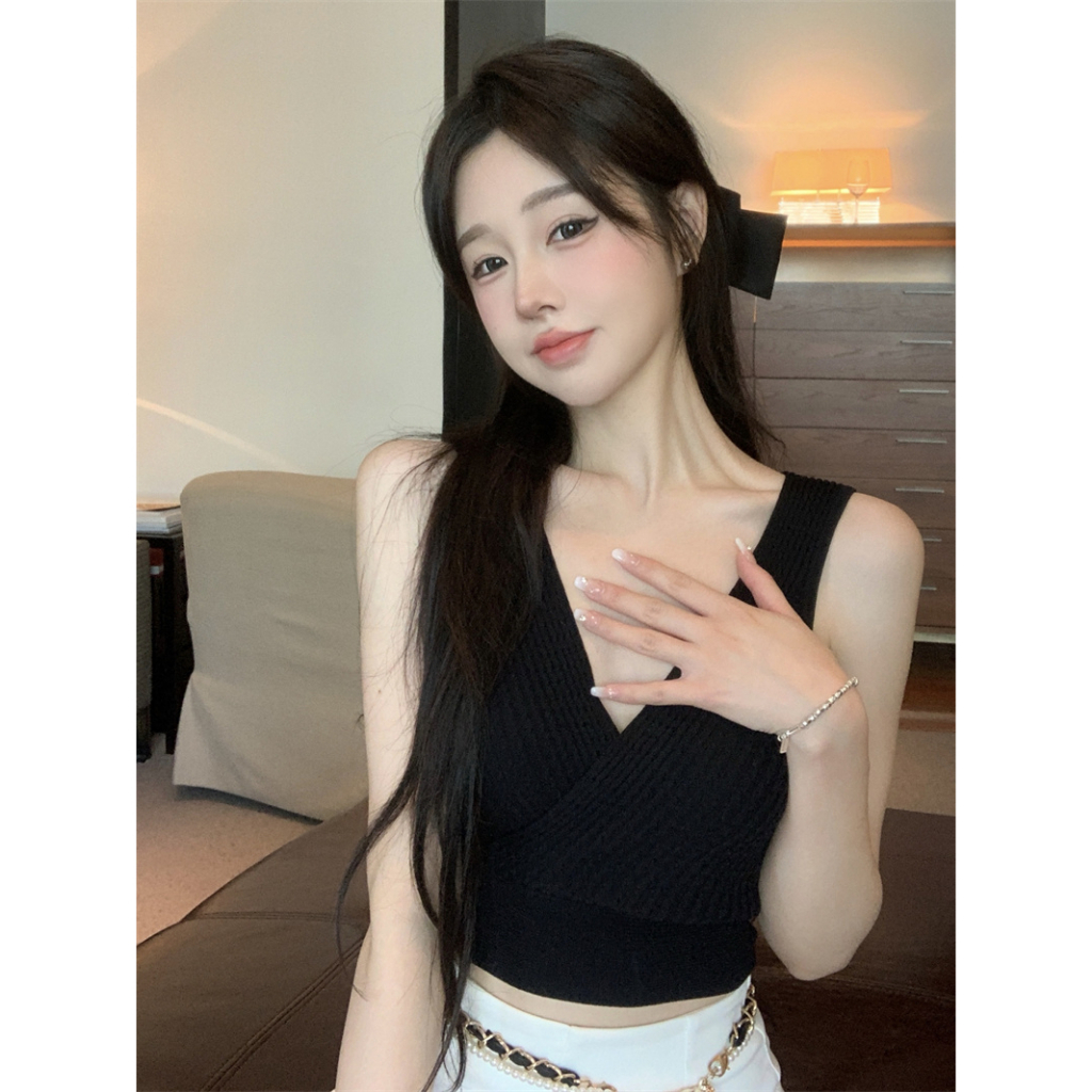 Vòng eoÁo Hai Dây Cổ Chữ V Lưng Cao Quyến Rũ Thời Trang Cho Nữ