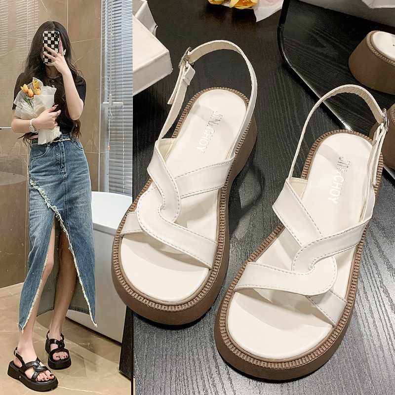Giày Sandal Đế Xuồng Mềm Quai Chéo Cói Chống Trượt Thoải Mái Thời Trang Đi Biển Cho Nữ Tấm Lót Chuyên Dụng Dành Cho Nữ
