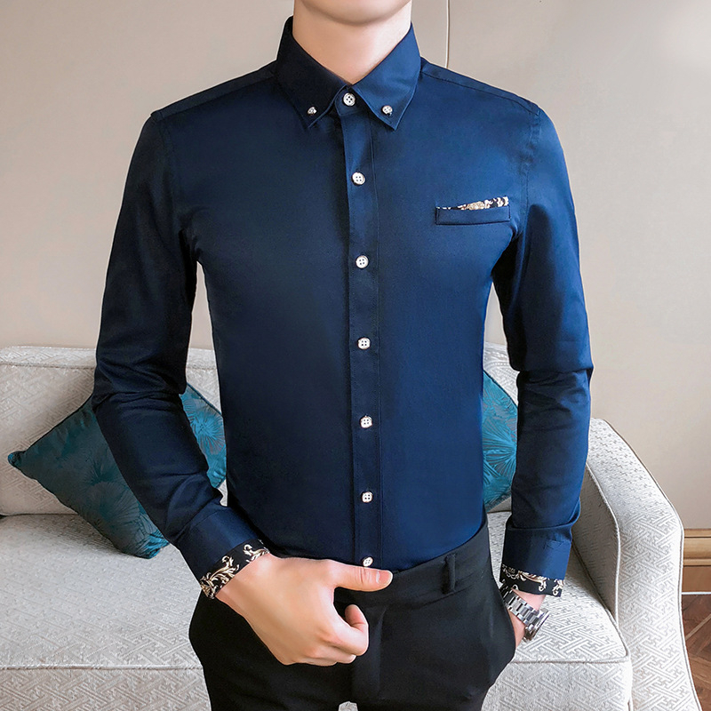 Áo Sơ Mi Nam Dài Tay Họa Tiết Hoa Văn Thời Trang