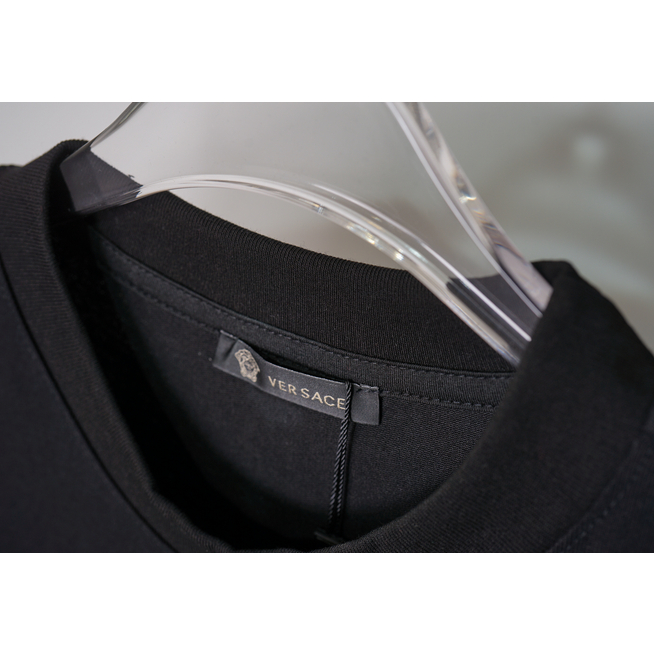 Versace Áo Thun cotton Ngắn Tay Thêu Họa Tiết Thời Trang Cho Nam Nữ