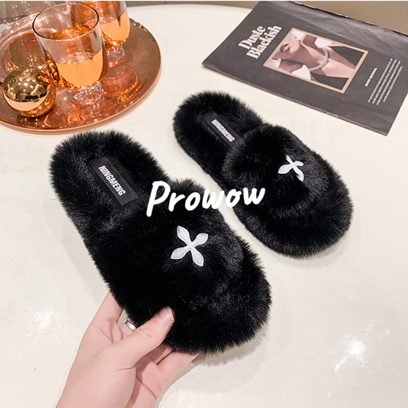 Prowow❤Giày Len Đế Dày Thêu Đường Kẻ Thẳng Hở Gót Phong Cách Mới Dành Cho Bạn Nữ