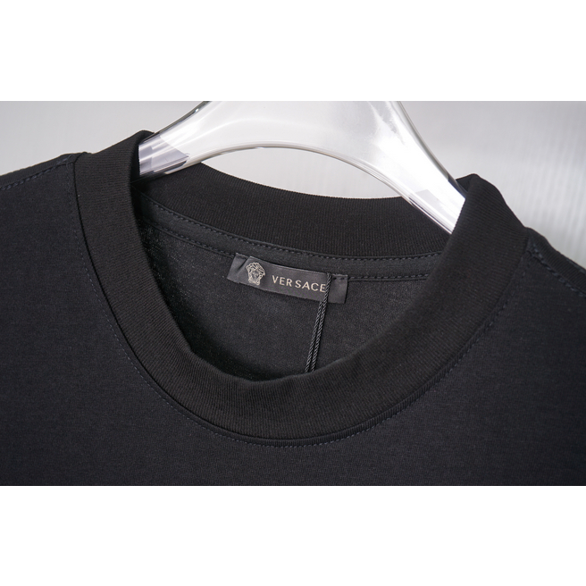 Versace Áo Thun cotton Ngắn Tay Thêu Họa Tiết Thời Trang Cho Nam Nữ