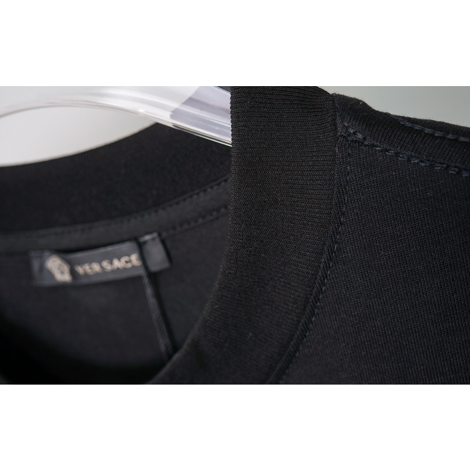 Versace Áo Thun cotton Ngắn Tay Thêu Họa Tiết Thời Trang Cho Nam Nữ