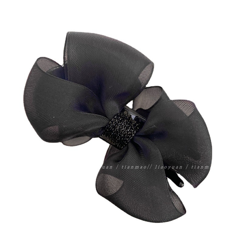 Kẹp Tóc Hình Nơ Phủ Lông Dễ Thương Xinh Xắn Cho Bạn Gái