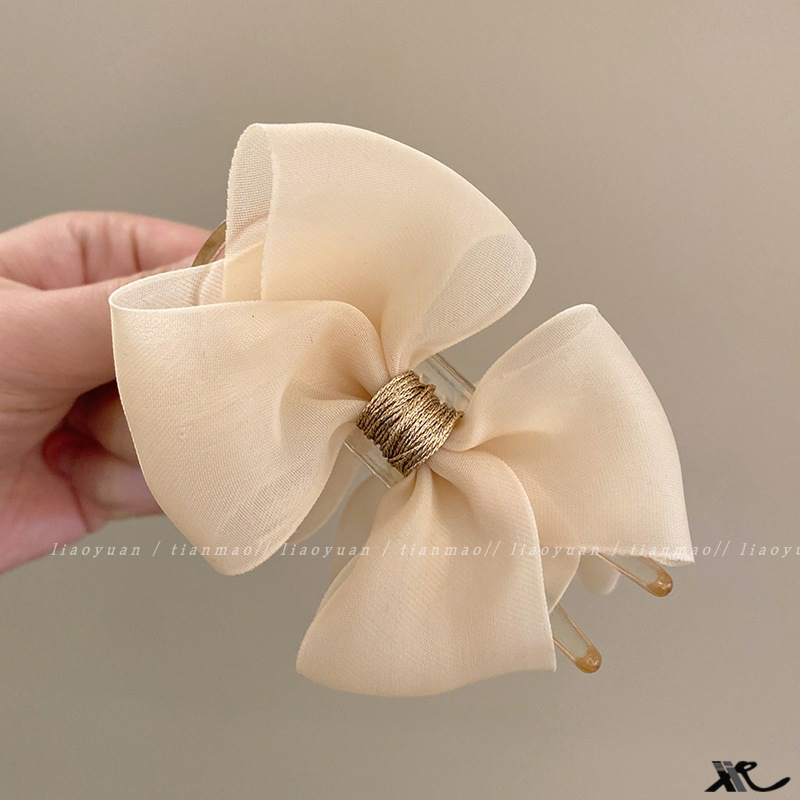 Kẹp Tóc Hình Nơ Phủ Lông Dễ Thương Xinh Xắn Cho Bạn Gái