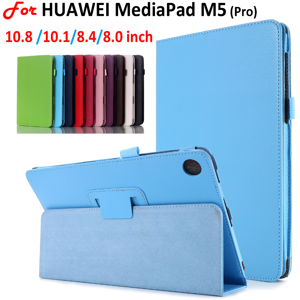 Bao Da PU Máy Tính Bảng Nắp Lật Nam Châm Cho Huawei MediaPad M5 10 Pro 10.8 "M5 Lite 10.1" 8.0inch M5 8 8.4inch JDN2-L09 SHT-AL09 CMR-W09 CMR-W19