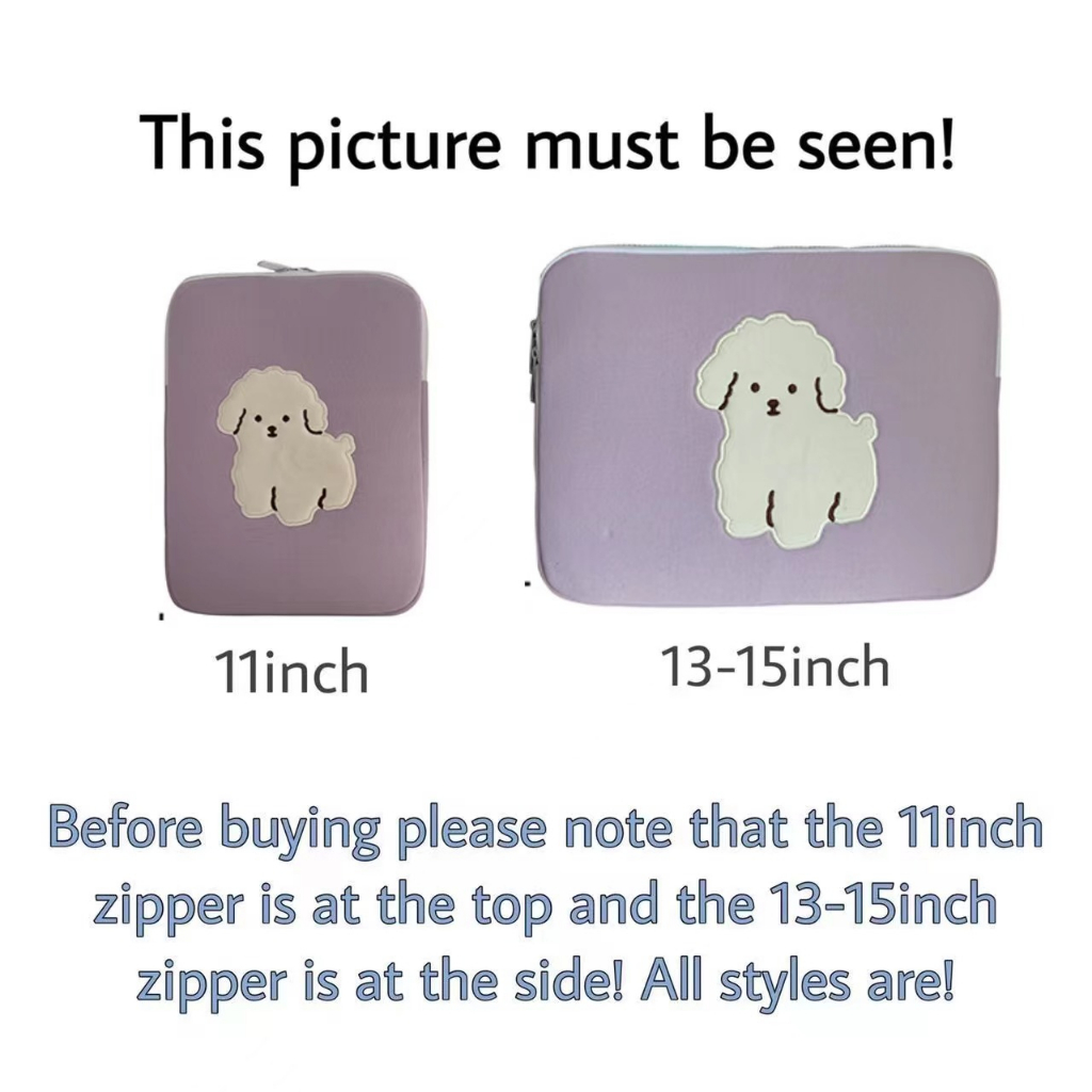 Túi Đựng laptop / Máy Tính Bảng In Chữ Đơn Giản Phong Cách Hàn Quốc Kích Thước 10 13 15 inches