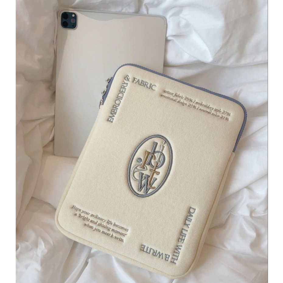 Túi Đựng laptop / Máy Tính Bảng In Chữ Đơn Giản Phong Cách Hàn Quốc Kích Thước 10 13 15 inches