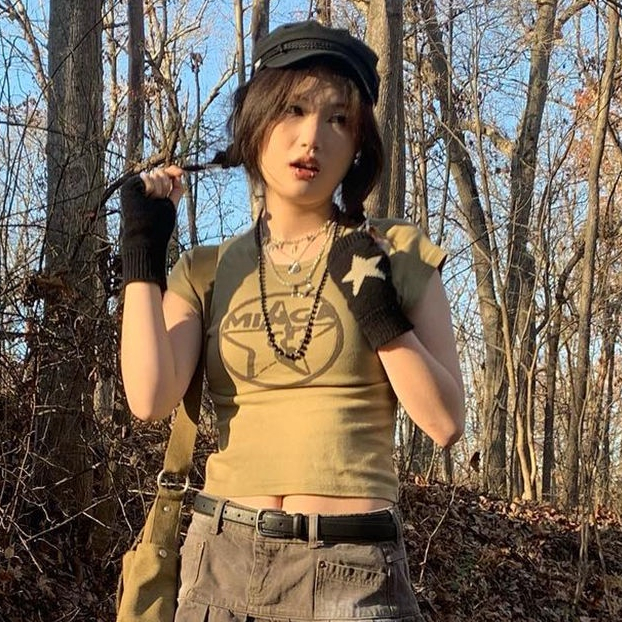 COZOK Áo Thun Tay Ngắn In Hình Ngôi Sao Phong Cách Retro