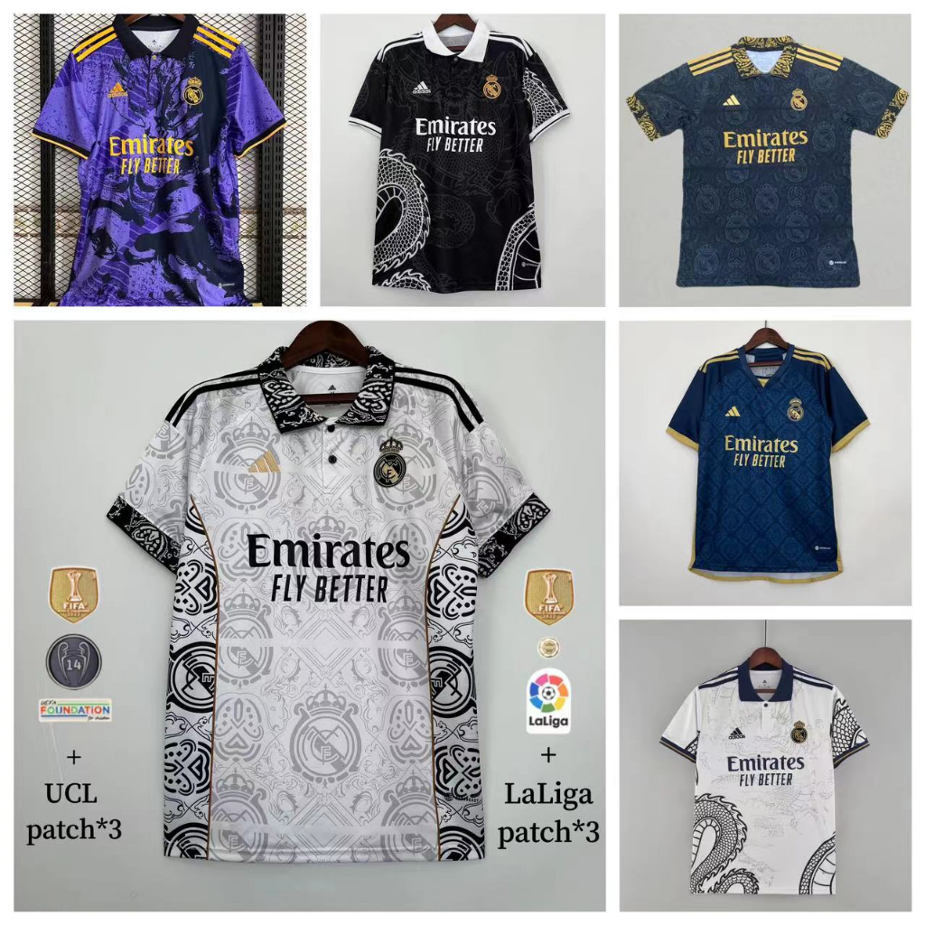 Áo Thun Thể Thao In Logo Real Madrid Phiên Bản Đặc Biệt Size 23-24 Cho Nam