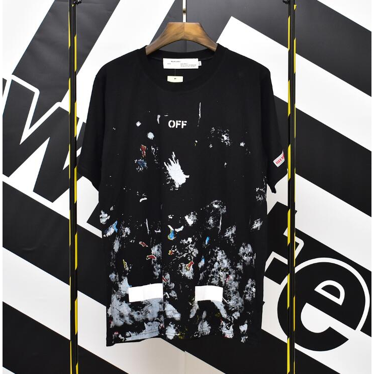 Áo Thun off-white Tay Ngắn Chất Liệu cotton Cao Cấp Họa Tiết In Thời Trang Dành Cho Cả Nam