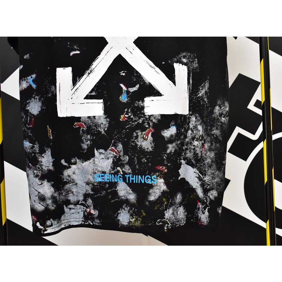 Áo Thun off-white Tay Ngắn Chất Liệu cotton Cao Cấp Họa Tiết In Thời Trang Dành Cho Cả Nam
