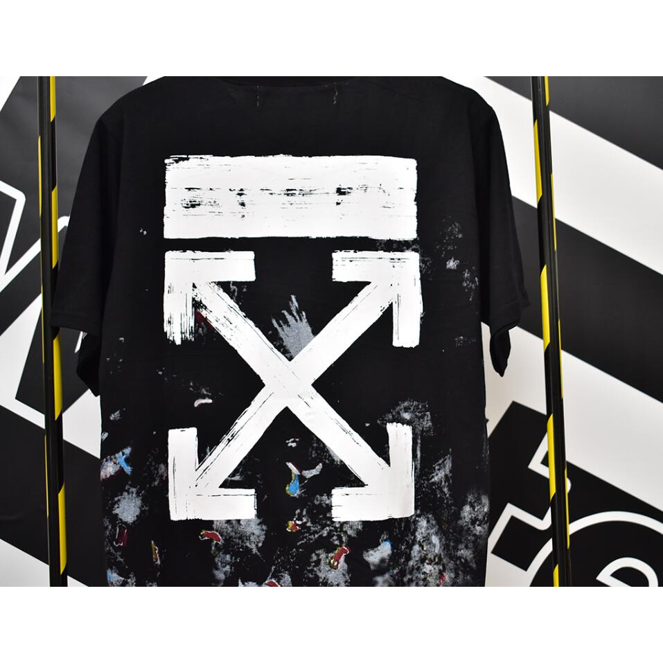 Áo Thun off-white Tay Ngắn Chất Liệu cotton Cao Cấp Họa Tiết In Thời Trang Dành Cho Cả Nam
