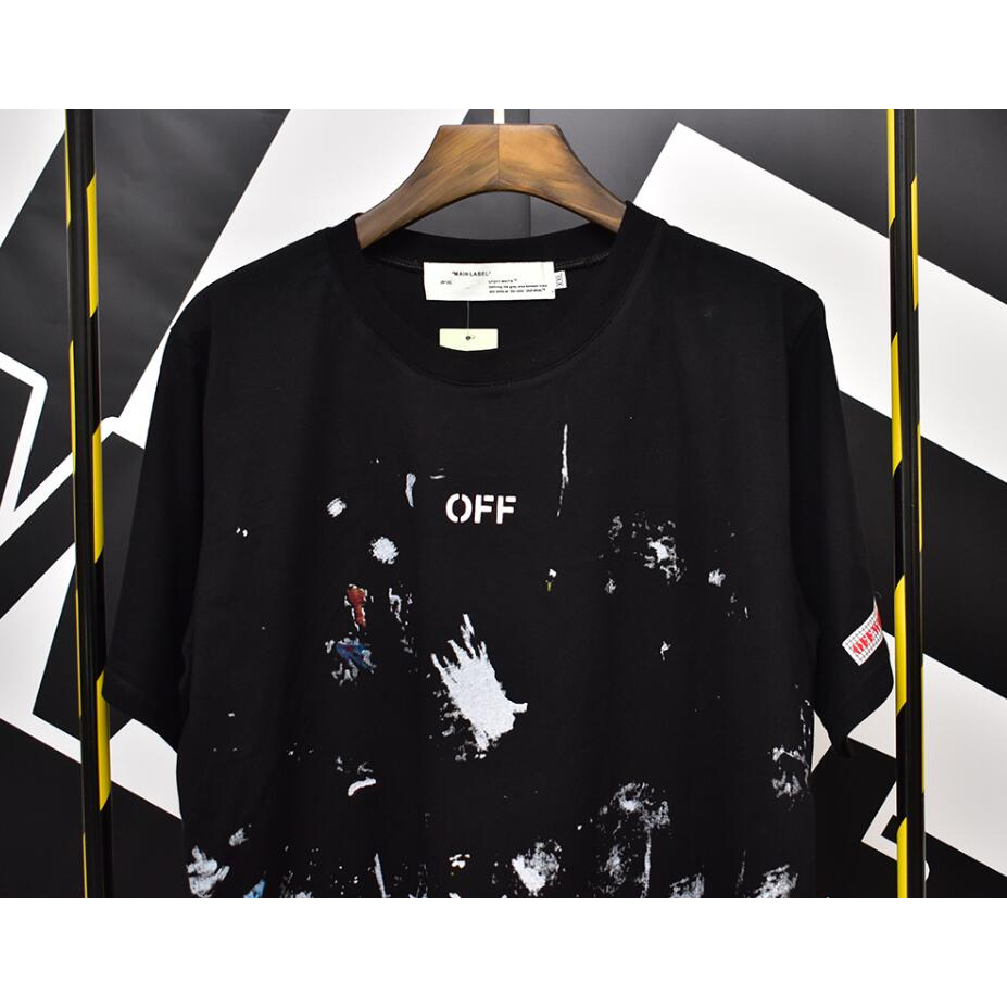 Áo Thun off-white Tay Ngắn Chất Liệu cotton Cao Cấp Họa Tiết In Thời Trang Dành Cho Cả Nam