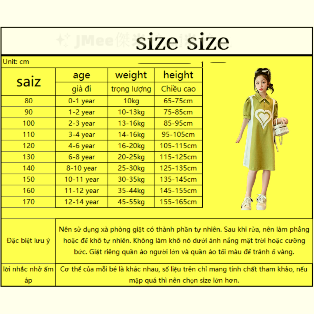 Đầm POLO Tay Ngắn Phong Cách Hàn Quốc Thời Trang Mùa Hè Xinh Xắn Cho Bé Gái 3-14 Tuổi