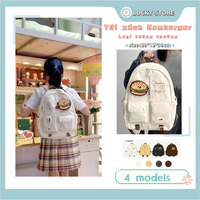 【Phiên bản thường】Ba Lô Đi Học Sức Chứa Lớn Hình Thức Ăn Dễ Thương Phong Cách Nhật Bản