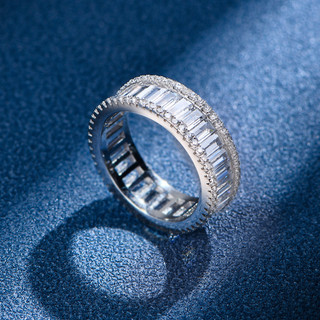 Sterling Silver Ring Women's Diamond Ring S925 Sterling Silver Row Ring Ring INS style European and American hot selling style
