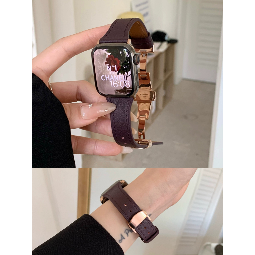 Dây Đeo Bằng Da Dành Cho iWatch 45mm 41mm 44mm 42mm 49mm iWatch 8 7 6 SE 5
