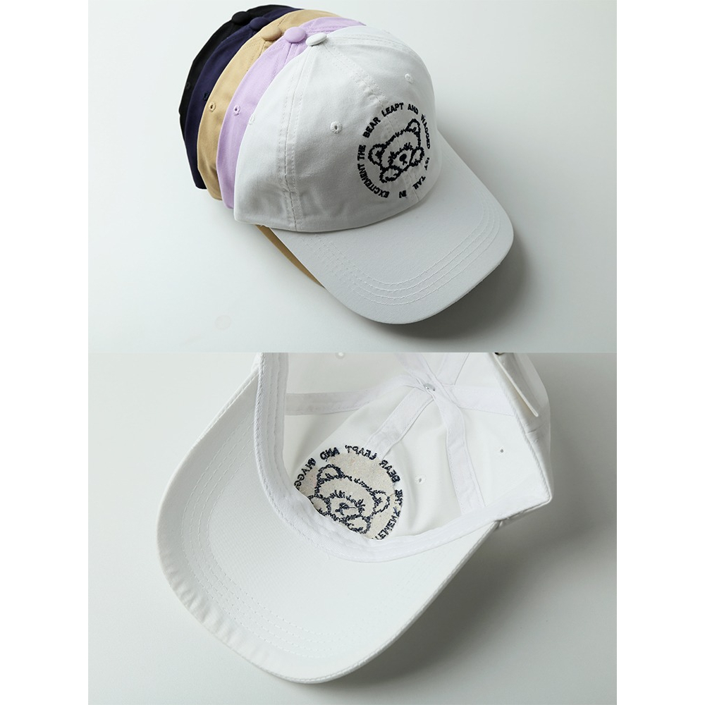 Mũ Lưỡi Trai Màu Trắng Thêu Họa Tiết Chú Gấu Phong Cách Nhật Bản Ngọt Ngào Thời Trang Mùa Hè Cho Nữ