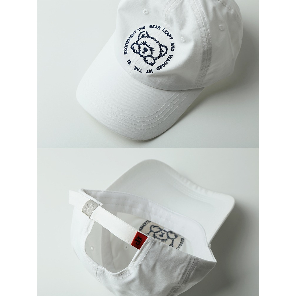 Mũ Lưỡi Trai Màu Trắng Thêu Họa Tiết Chú Gấu Phong Cách Nhật Bản Ngọt Ngào Thời Trang Mùa Hè Cho Nữ