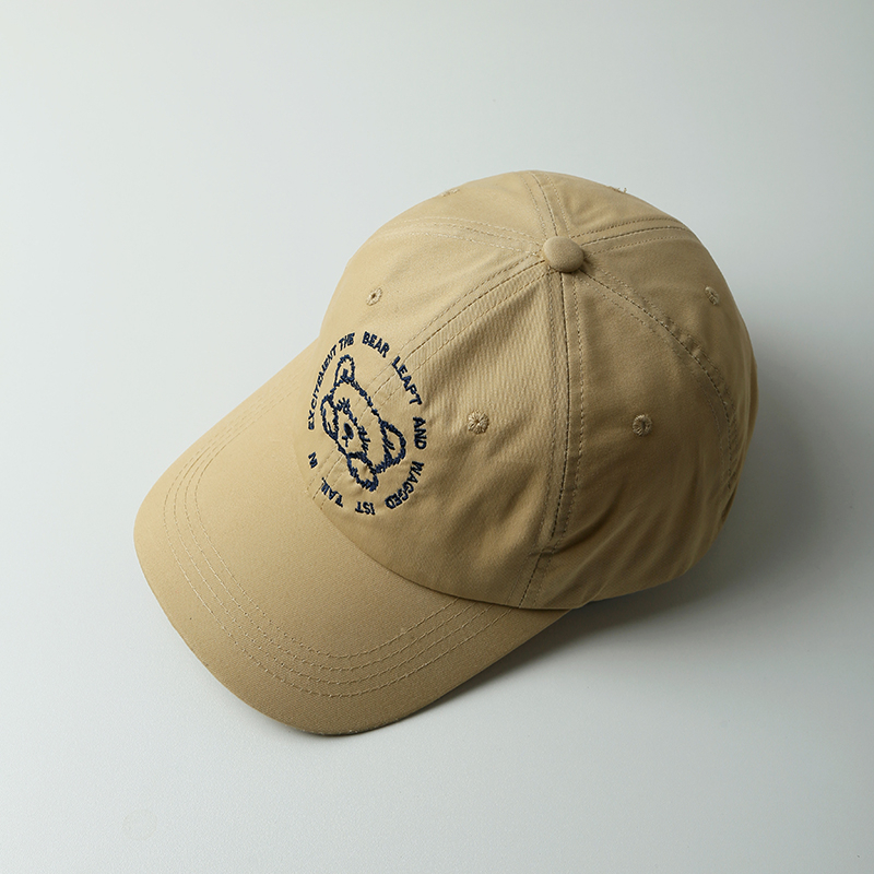 Mũ Lưỡi Trai Màu Trắng Thêu Họa Tiết Chú Gấu Phong Cách Nhật Bản Ngọt Ngào Thời Trang Mùa Hè Cho Nữ