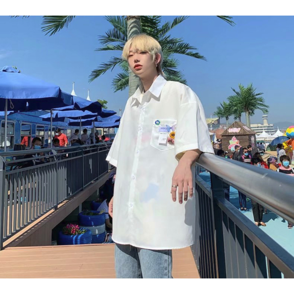 Áo Khoác Bóng Chày Tay Ngắn Dáng Rộng Phối Nút Thời Trang Phong Cách Đường Phố Mỹ