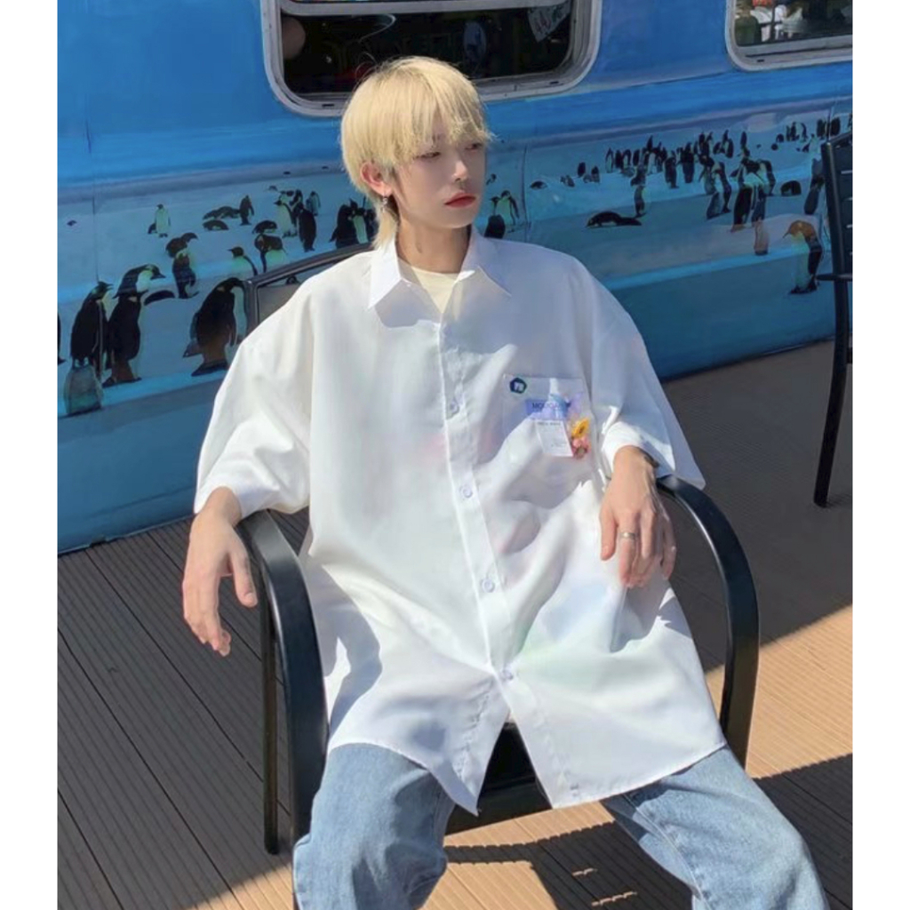 Áo Khoác Bóng Chày Tay Ngắn Dáng Rộng Phối Nút Thời Trang Phong Cách Đường Phố Mỹ