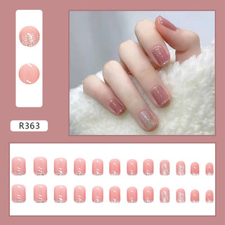 Set 24 móng tay giả màu vàng hồng