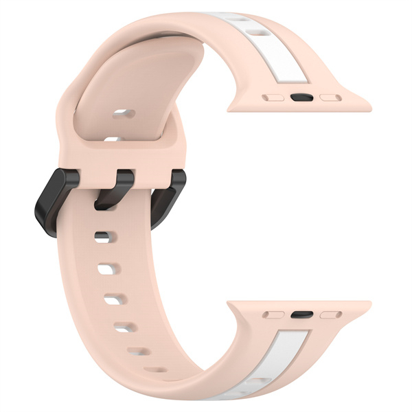 Dây Đeo Đồng Hồ Bằng Silicone Hai Màu Hình Chữ D Chống Nước Chống Rơi Cho iWatch 7 / 6 / 5 / 4 / 3 / 2 / 1 / SE 38 / 40 / 41 / 42 / 44 / 45