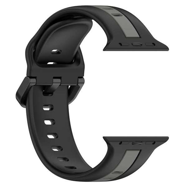 Dây Đeo Đồng Hồ Bằng Silicone Hai Màu Hình Chữ D Chống Nước Chống Rơi Cho iWatch 7 / 6 / 5 / 4 / 3 / 2 / 1 / SE 38 / 40 / 41 / 42 / 44 / 45