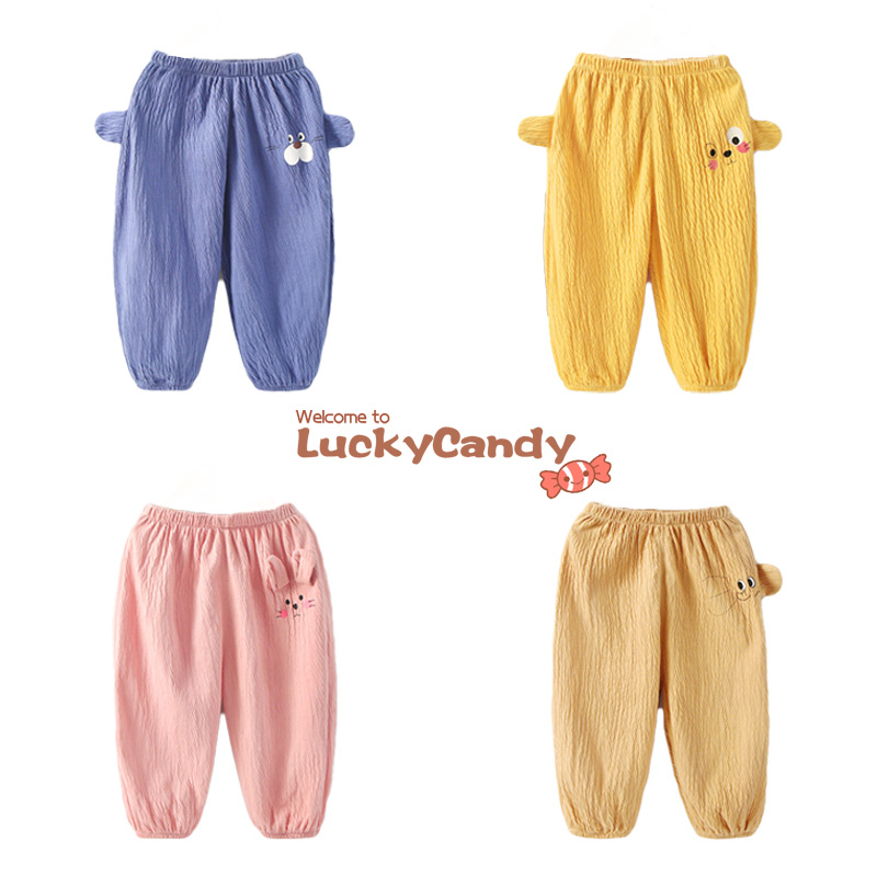 Quần Cotton Chống Muỗi In Họa Tiết Hoạt Hình Dễ Thương Thời Trang Mùa Hè Cho Bé