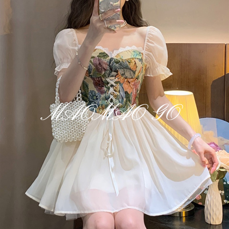Maomao GO Đầm Công Chúa Tay Phồng Thời Trang Mùa Hè Cao Cấp Cho Nữ