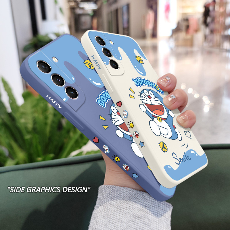 Ốp Điện Thoại Cảm Giác Chạm Thoải Mái In Hình Mèo Hạnh Phúc Cho Samsung Galaxy S21 S20 FE Ultra Plus