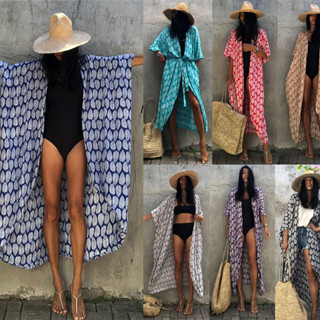 Áo Khoác Cardigan Che Phủ Toàn Thân In Họa Tiết DN0737 Thời Trang Đi Biển Cho Nữ