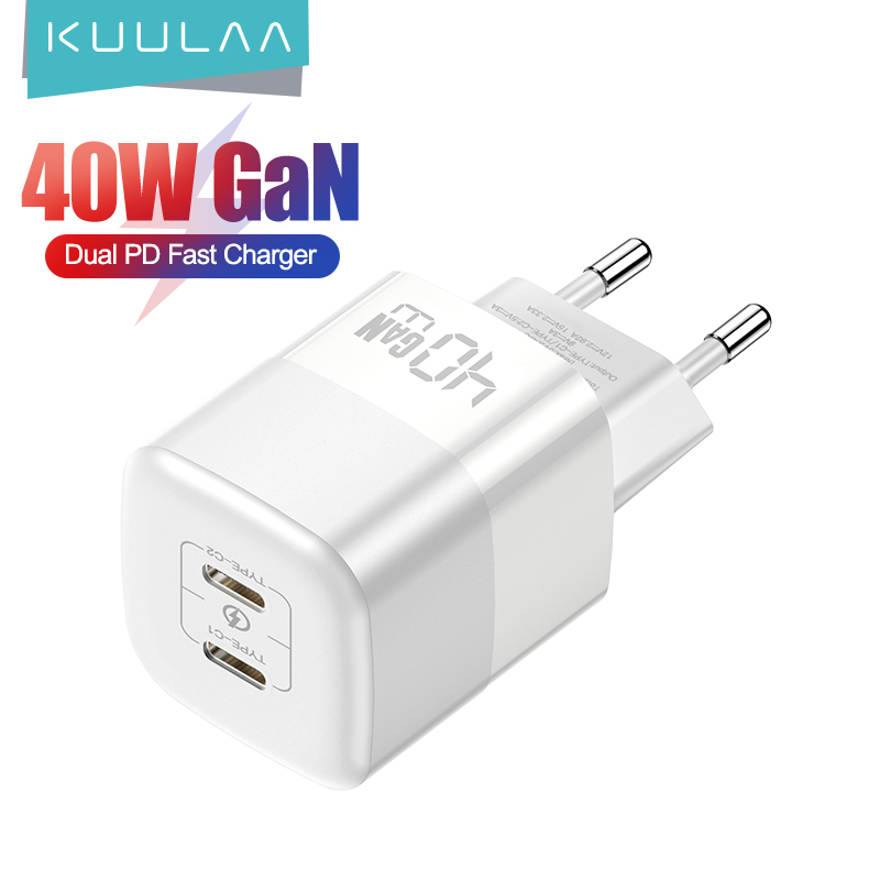 KUULAA Bộ Sạc Nhanh USB C GaN 40W 50W Cho iPhone 14 / 14 Pro / 14 Pro Max / 13 Pro / 13 Pro Max PD 40W PD