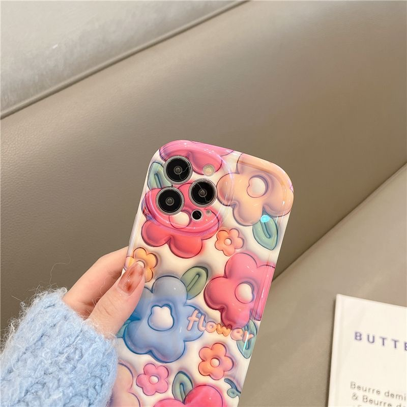Ốp Điện Thoại Họa Tiết Hoa Cho iPhone14 13ProMax ins Style 11 12 11ProMax 12Pro 12ProMax 14ProMax 13