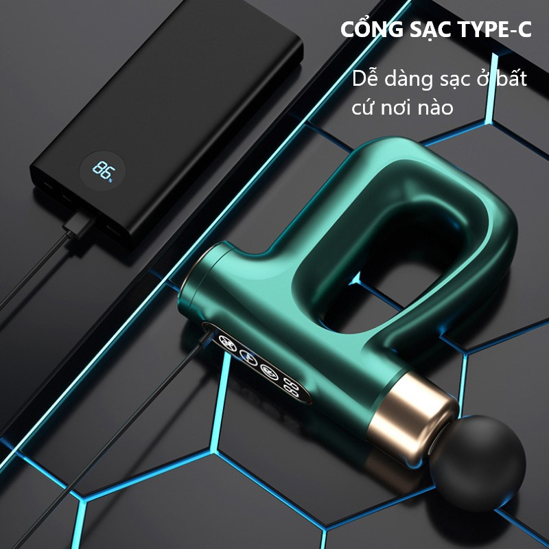 Máy Mát Xa Lưng Cầm Tay 4 Đầu 12 Chế Độ Thông Minh MSCC