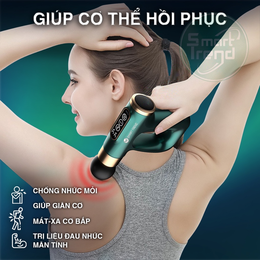 Máy Mát Xa Lưng Cầm Tay 4 Đầu 12 Chế Độ Thông Minh MSCC