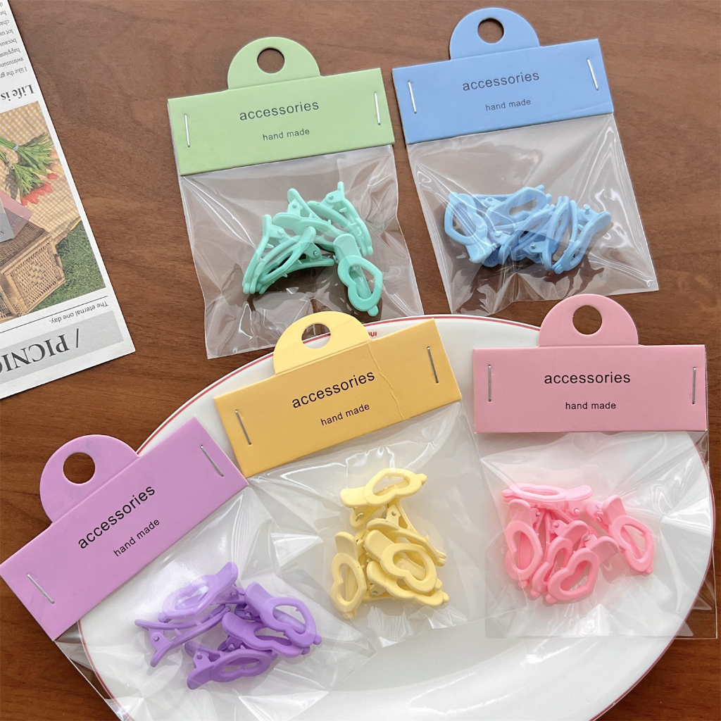 Bộ 5 Kẹp Tóc Hình Trái Tim Màu Sắc Ngọt Ngào Cho Nữ