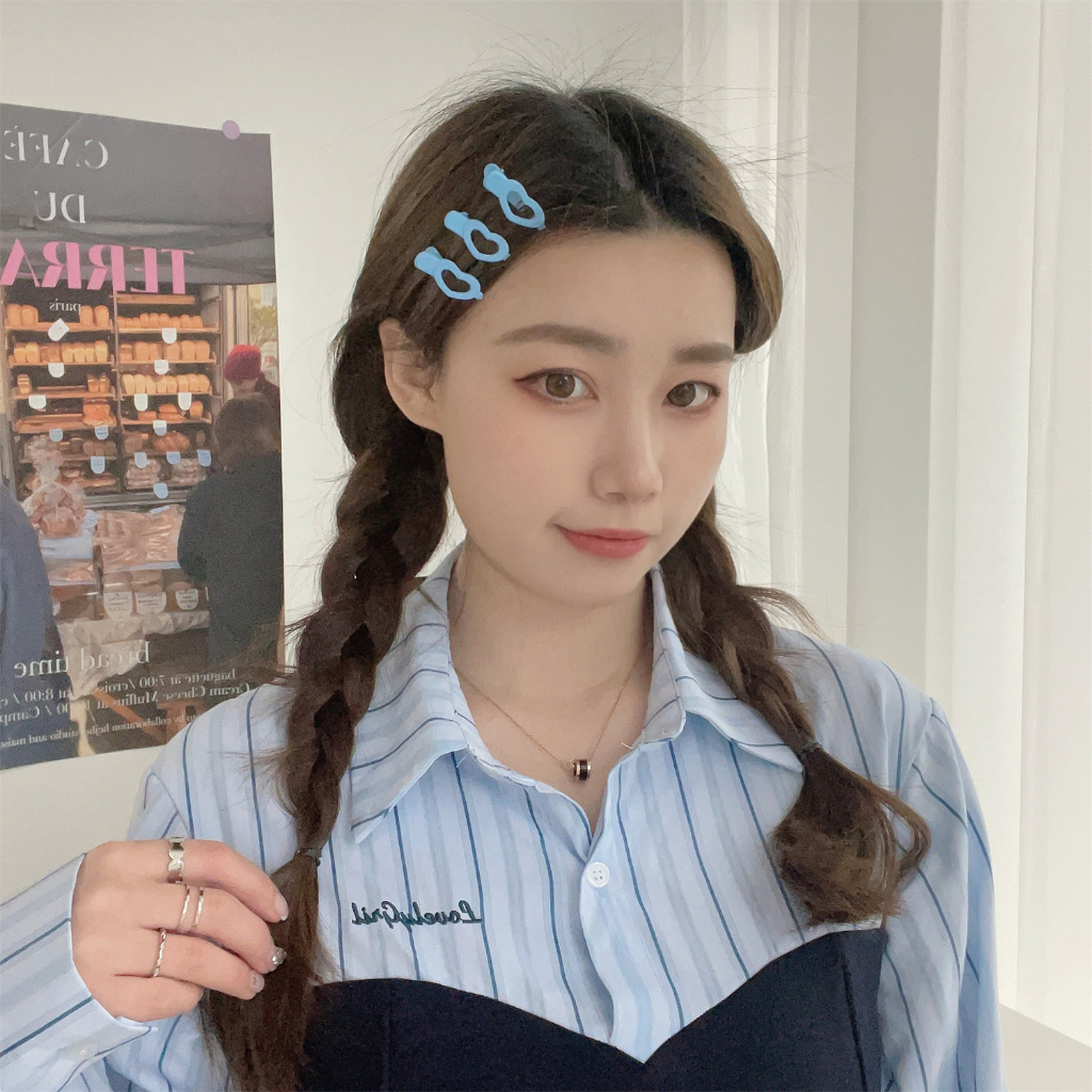 Bộ 5 Kẹp Tóc Hình Trái Tim Màu Sắc Ngọt Ngào Cho Nữ