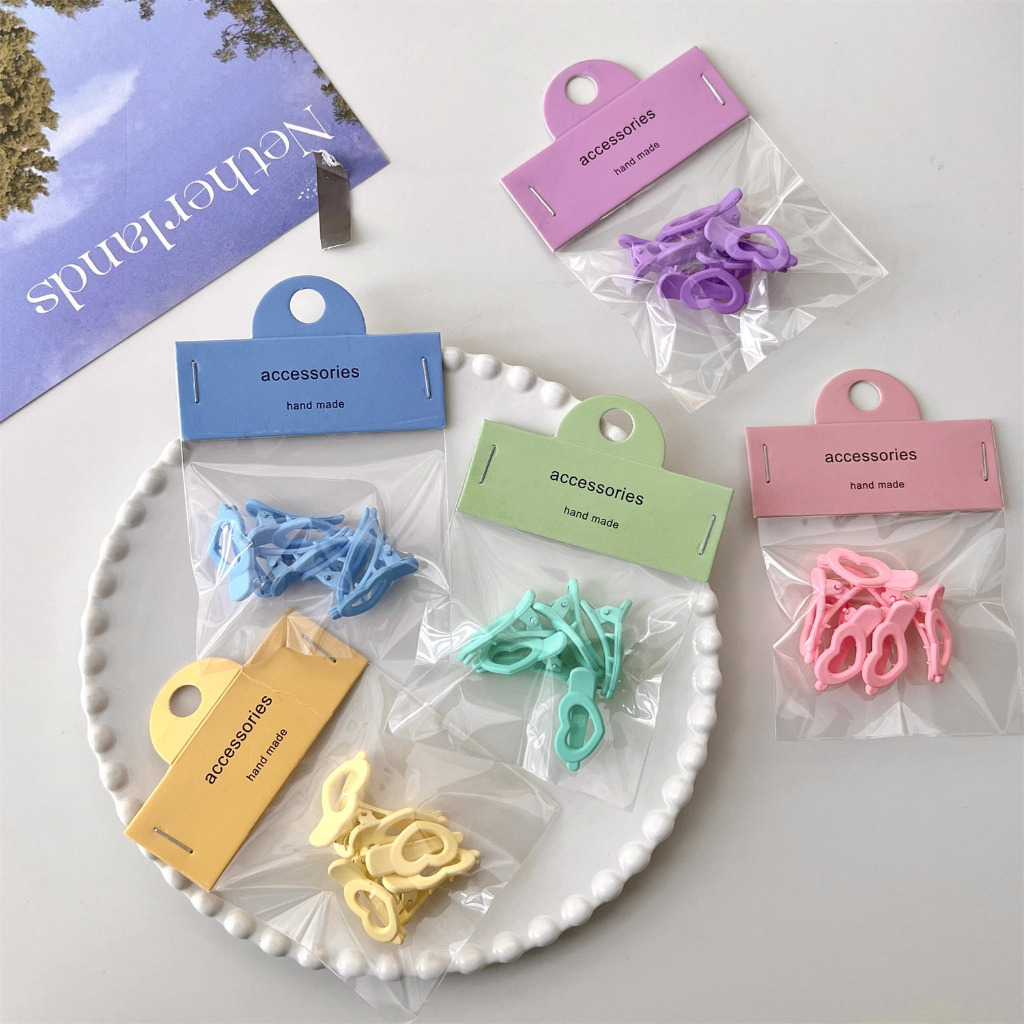 Bộ 5 Kẹp Tóc Hình Trái Tim Màu Sắc Ngọt Ngào Cho Nữ