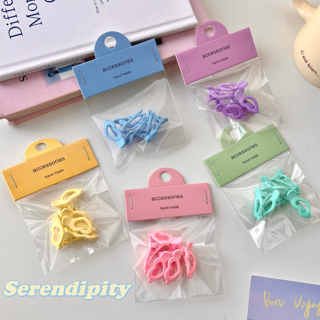 Bộ 5 Kẹp Tóc Hình Trái Tim Màu Sắc Ngọt Ngào Cho Nữ