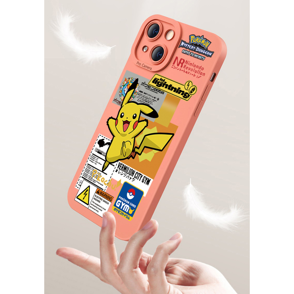 Ốp Điện Thoại Viền Vuông In Hình Pikachu Cho Realme C35 C11 2021 C12 C15 C21Y C25Y C25S Realme5 5i 6i 8 Pro