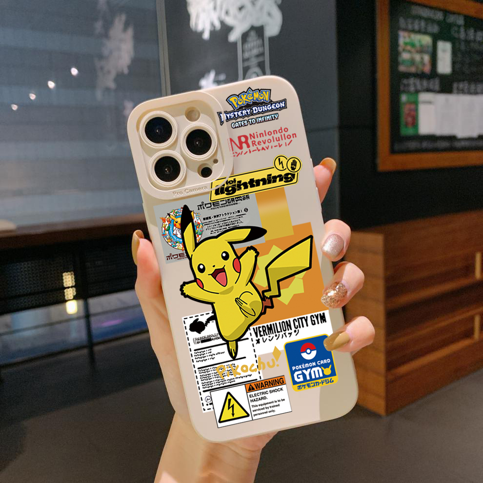 Ốp Điện Thoại Viền Vuông In Hình Pikachu Cho Realme C35 C11 2021 C12 C15 C21Y C25Y C25S Realme5 5i 6i 8 Pro