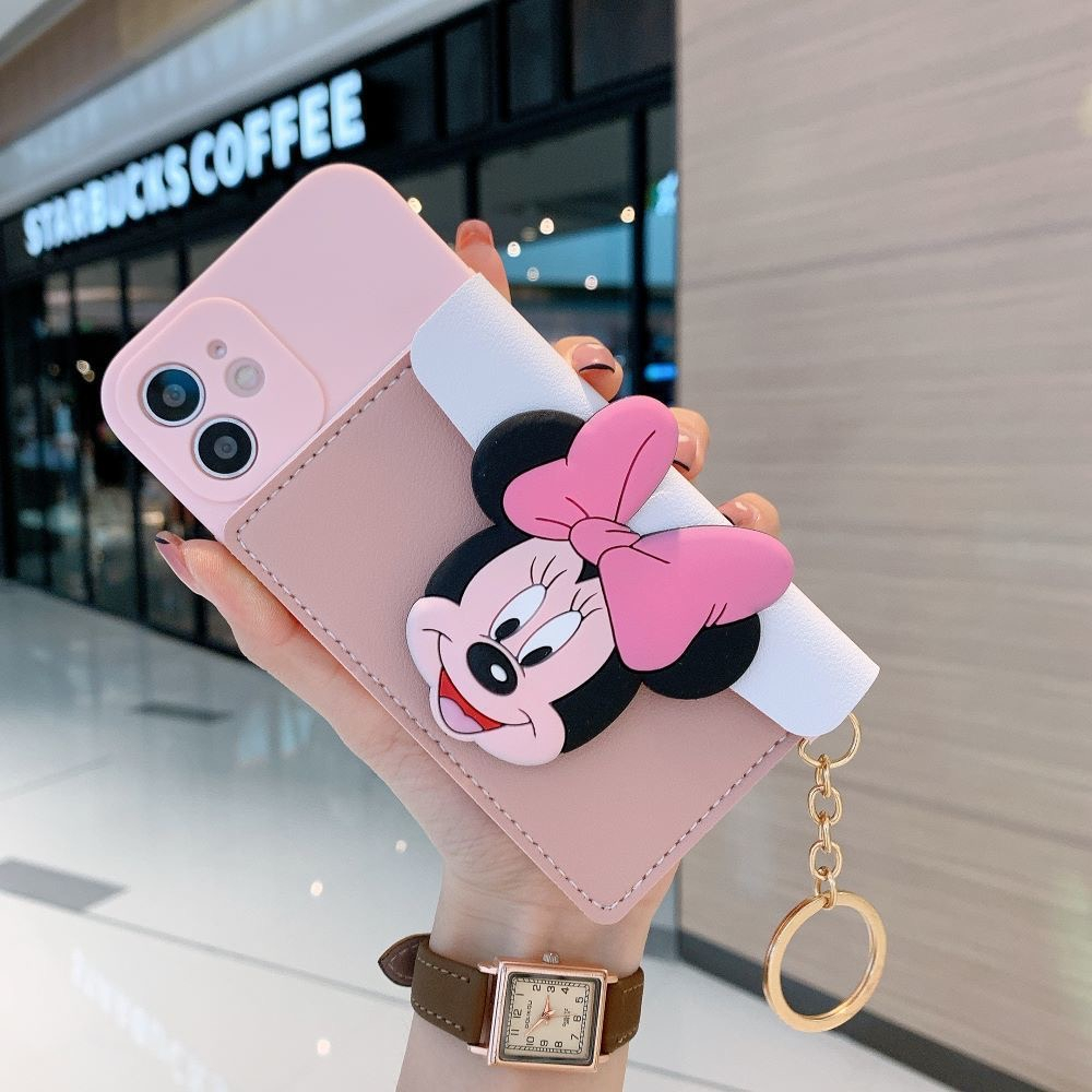 Ốp Điện Thoại Mềm Có Ví Hình Minnie Cho Realme 10 C35 C33 C21Y C25Y C20 C11 9i 7i 8 5 6 Pro C17 C25 C15 C12 5i 5S C3