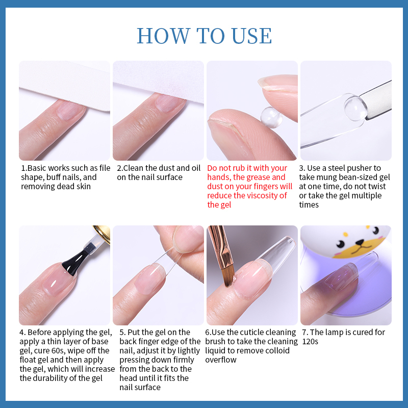 Bộ 550 móng tay giả UR SUGAR trong suốt bằng acrylic