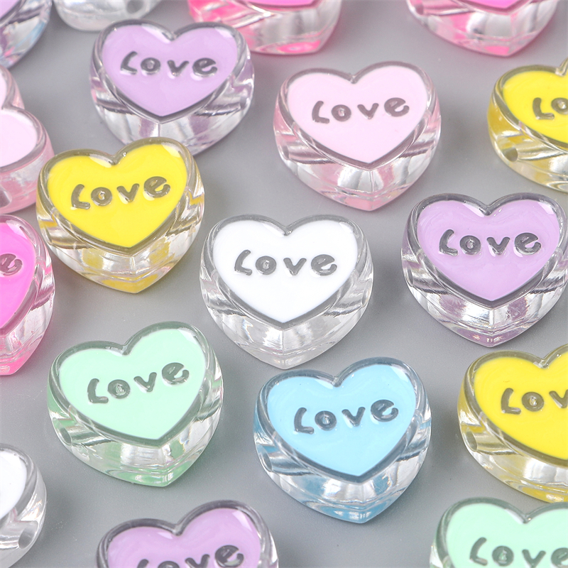 Hạt Cườm Xỏ Lỗ Ngang Hình Trái Tim Kích Thước 24X22mm Dùng Làm Trang Sức Thủ Công diy