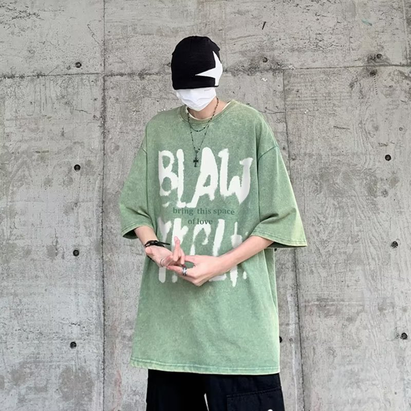 Áo Thun Tay Lỡ Form Rộng In Chữ Phong Cách Hip Hop Thời Trang Cho Nam Nữ