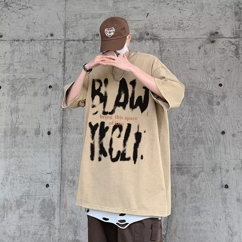 Áo Thun Tay Lỡ Form Rộng In Chữ Phong Cách Hip Hop Thời Trang Cho Nam Nữ